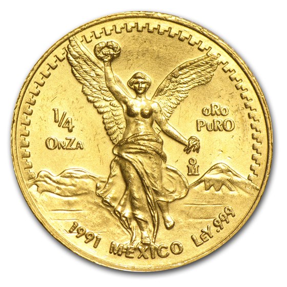 1991 Mexico 1/4 oz Gold Libertad BU 1991 Mexico 1/4 oz Gold Libertad BU